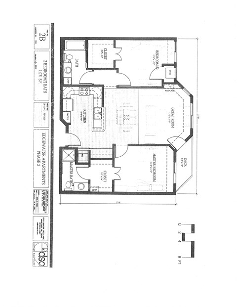 Floor plan for 2 beds, 2 baths, 1071 sqft